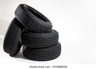 Car Tire On White Background