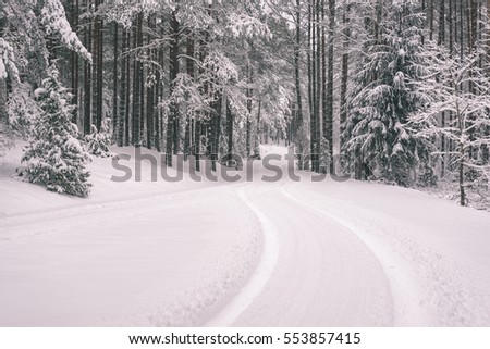 Similar – Image, Stock Photo lonely road in winter, lofoten