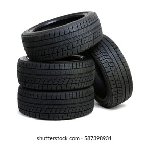 Car tires isolated on white