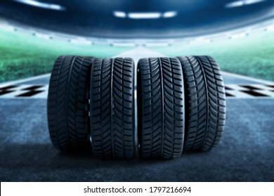 Car Tires On Race Track Stock Photo 1797216694 | Shutterstock