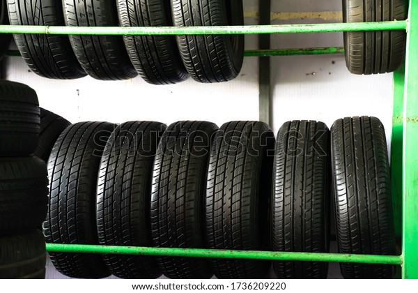 Car tires On the shelf for\
sale