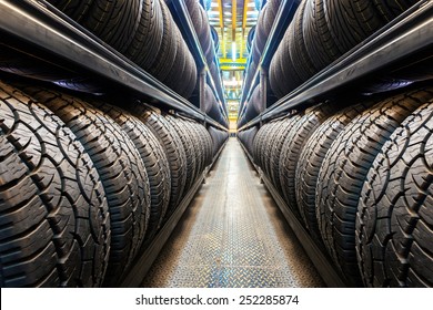 Car Tires At Warehouse