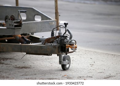 Car Tow Bar On The Background Of Asphalt