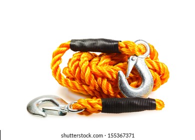 Car Tow Rope Isolated On White Background