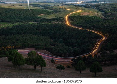 Car Track On Country Road