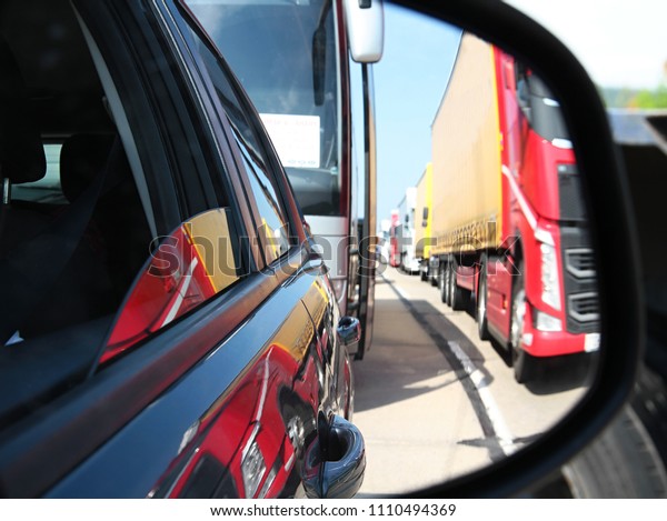 car traffic jam\
on a busy day stock\
photo	\
