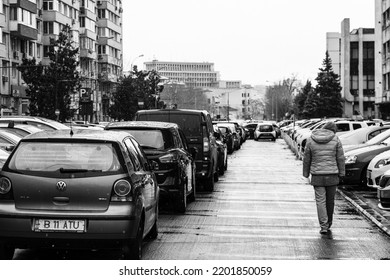 Car Traffic, Pollution, Traffic Jam In Bucharest, Romania, 2022