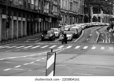 Car Traffic, Pollution, Traffic Jam In Bucharest, Romania, 2022