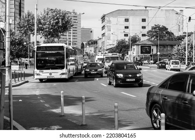 Car Traffic, Pollution, Traffic Jam In Bucharest, Romania, 2022