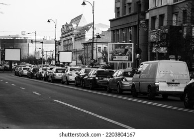 Car Traffic, Pollution, Traffic Jam In Bucharest, Romania, 2022