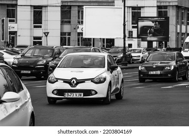 Car Traffic, Pollution, Traffic Jam In Bucharest, Romania, 2022