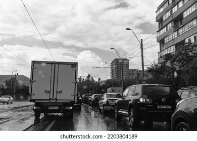 Car Traffic, Pollution, Traffic Jam In Bucharest, Romania, 2022