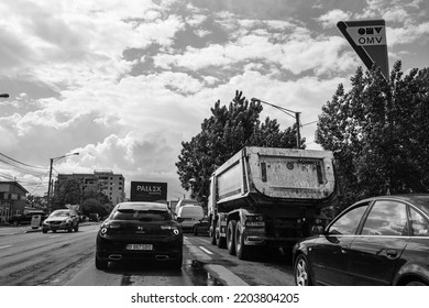 Car Traffic, Pollution, Traffic Jam In Bucharest, Romania, 2022