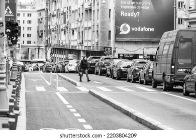 Car Traffic, Pollution, Traffic Jam In Bucharest, Romania, 2022