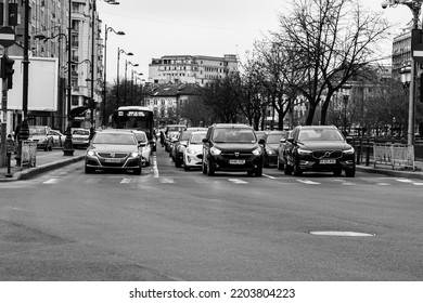 Car Traffic, Pollution, Traffic Jam In Bucharest, Romania, 2022