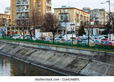 Car traffic, pollution, traffic jam in the morning and evening in the capital city of Bucharest, Romania, 2022