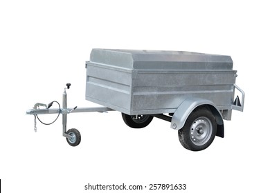 Car Trailer Isolated On White Background