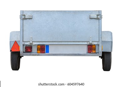 Car Trailer Isolated On White Background