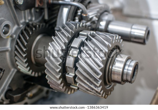car transmission gears\
silver metallic