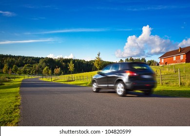 Car Travel. Norway Summer Landscape.