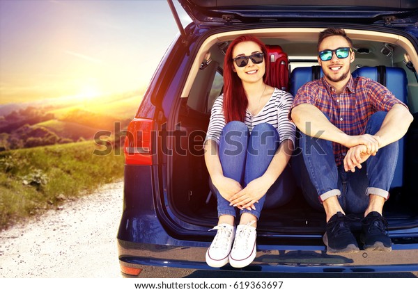 Car trip and two lovers
