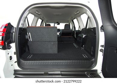 Car Trunk With Rear Seats Folded Of The Station Wagon