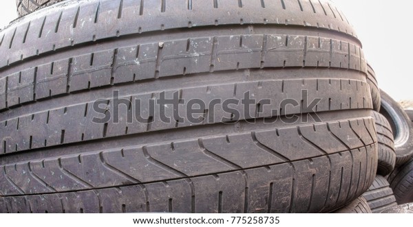Car tyres close up in a\
shop