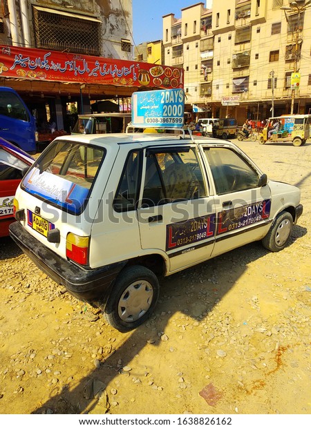 A car used for training the people ,\
driving to get license  Karachi Pakistan - Feb\
2020