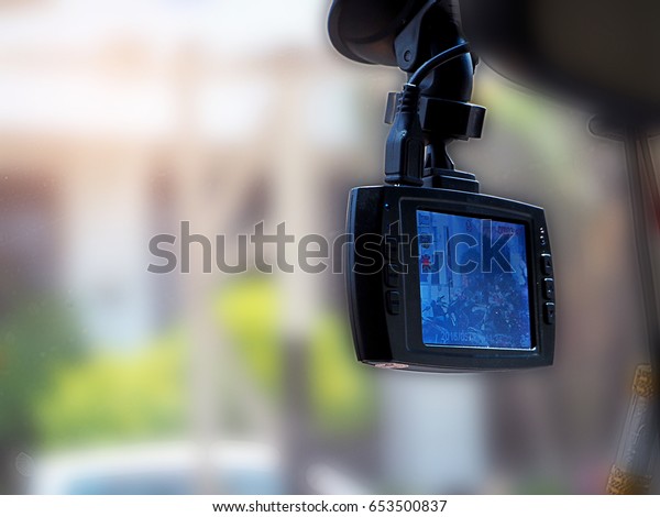 car video recorder\
installed on the window