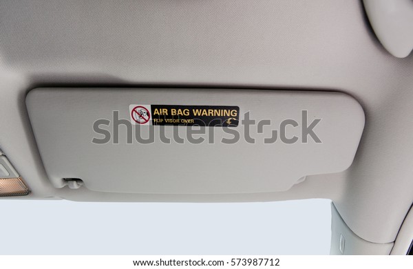 Car visor with air bag\
message.