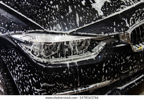 car wash with bubble\
soap.