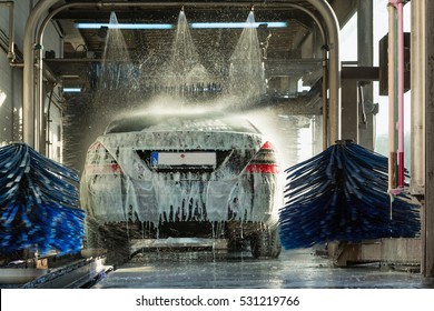 car wash, car wash foam water, Automatic car wash in action - Shutterstock ID 531219766
