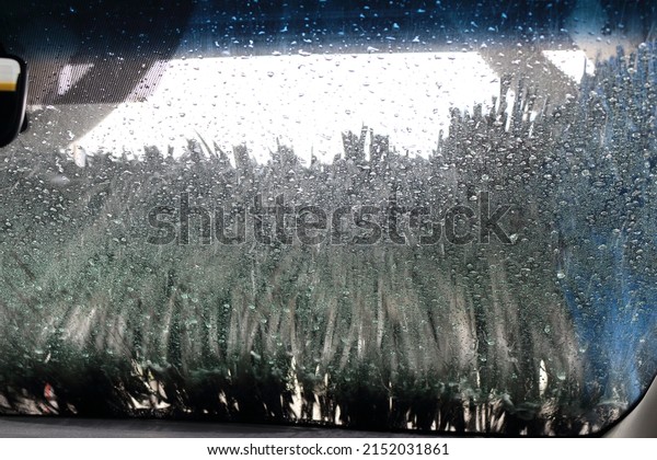 Car wash machine brush\
during car wash