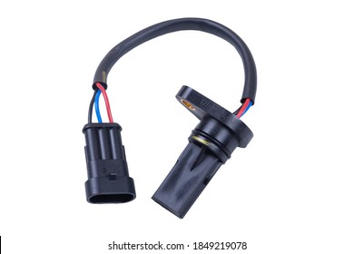 Car Wheel Speed Sensor Isolated On While Background