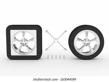 square wheel circle shape shutterstock bolt isolated key background