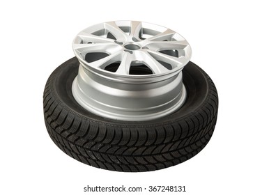 car wheels isolated on a white background