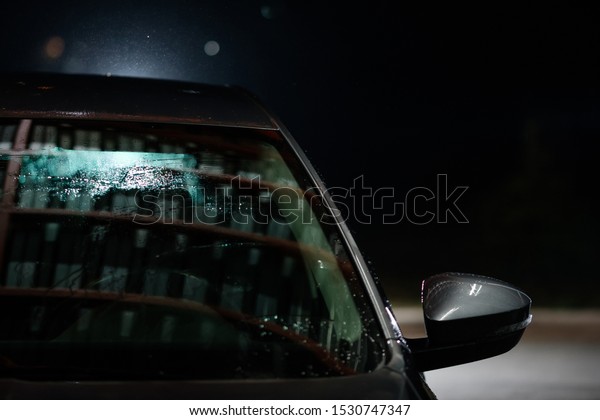 Car windshield close up. Cleaning Car\
Using High Pressure Water. Car close-up. Car\
wash