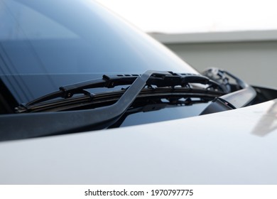 Car wiper. Car's windshield rain wiper.Close up. - Shutterstock ID 1970797775
