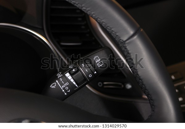Car Wipers\
Control Closeup. Cars Interiors\
detail