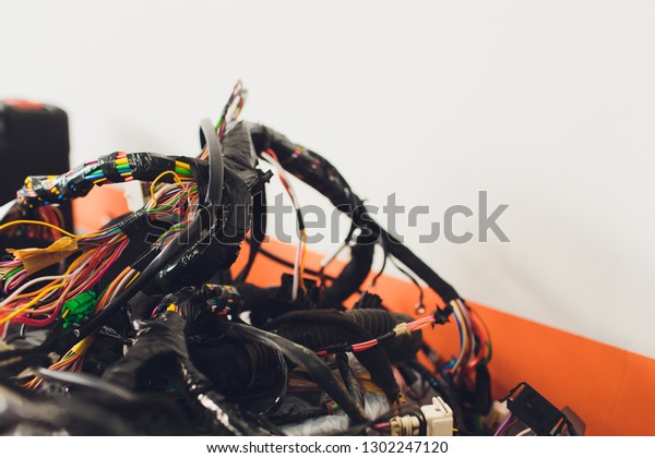 Car\
wiring and Car system many wires for background\
text.