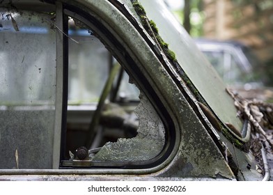 Car Wreck With Smashed Window