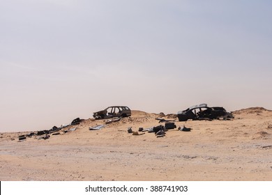 Car Wrecks in the no-man's land between Morocco and Mauritania