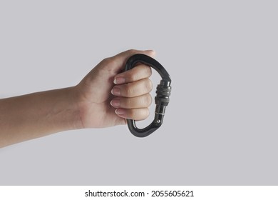 Carabiner Tool On Woman Hand                 