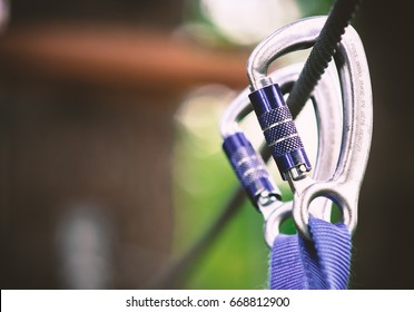 Carabiners on a Cable - Powered by Shutterstock