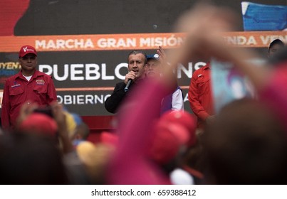 Caracas, 8th June 2017. Venezuelan Vice President Tareck El Aissami Speaks At A Ceremony In Support Of The National Constituent Assembly.