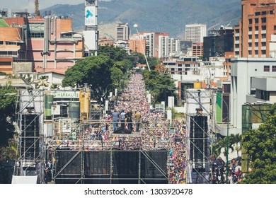 Caracas, Capital District
 /Venezuela; 02/02/2019: Interim President Juan Guaidó - President Of Venezuela - Protests In Venezuela