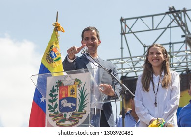 Caracas, Capital District
 /Venezuela; 02/02/2019: Interim President Juan Guaidó - President Of Venezuela - Protests In Venezuela