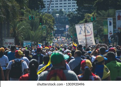 Caracas, Capital District
 /Venezuela; 02/02/2019: Interim President Juan Guaidó - President Of Venezuela - Protests In Venezuela