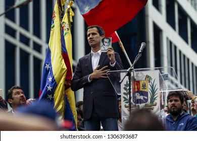 Caracas, Capital District/Venezuela; 01-23-2019: 
The President Of The National Assembly, Juan Guaido, Takes The Oath As Interim President Of Venezuela