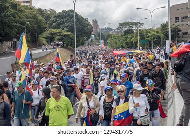 Caracas, Miranda/Venezuela - January 23rd 2019: People Rally In Support Of Venezuelan National Assembly President Juan Guaido.